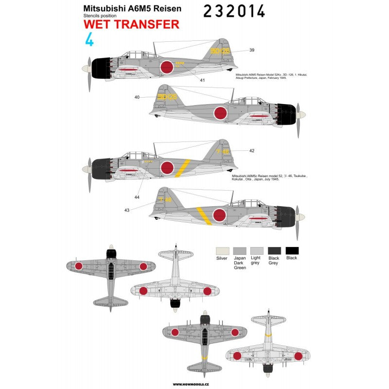HGW 1/32 Japanese A6M5 Zero Stencils 232014 – Burbank's House of