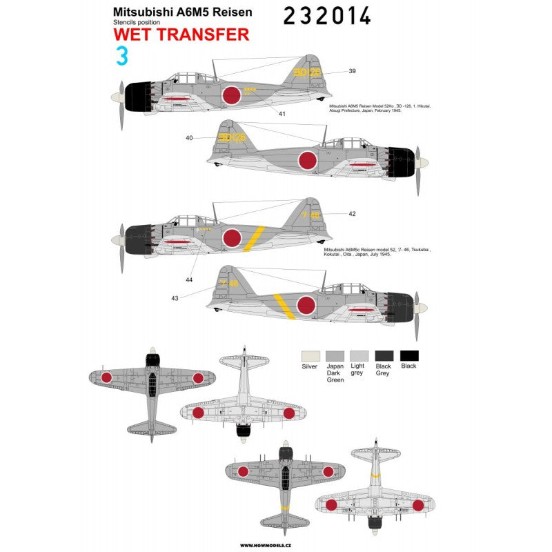 HGW 1/32 Japanese A6M5 Zero Stencils 232014 – Burbank's House of