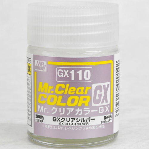 Mr. Hobby GX110 Mr. Clear Color Lacquer GX Clear Silver 18ml