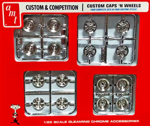 AMT 1/25 Custom & Competition Hub Caps 'N Wheels Set PP021