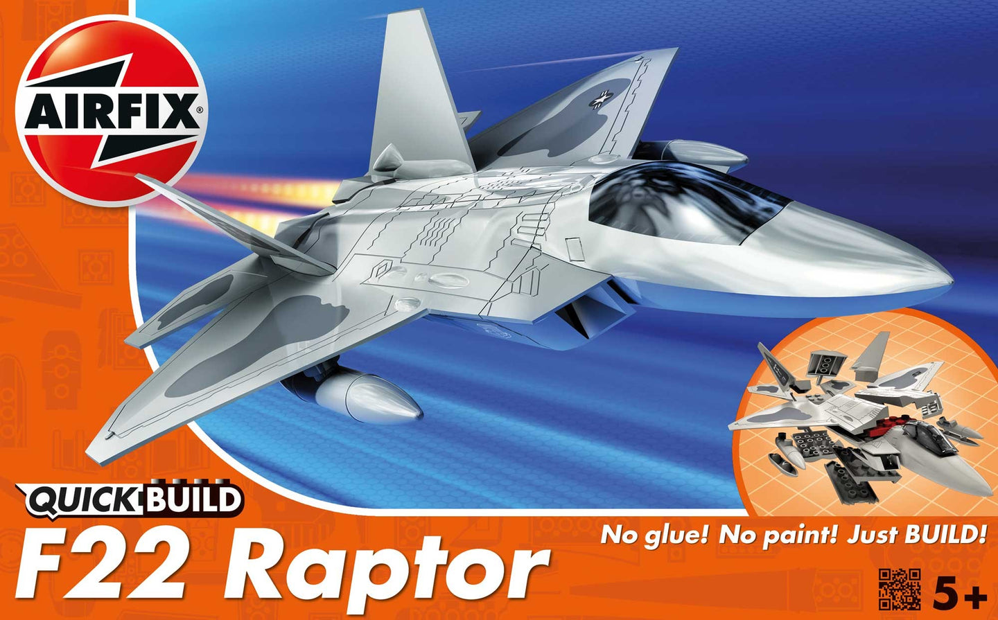 Airfix QuickBuild Snap US F-22 Raptor J6005R-1