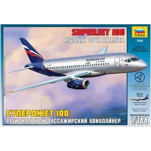 Zvezda 1/144 Aeorflot Superjet 100 Civil Airliner 7009