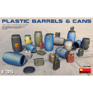 Miniart 1/35 Plastic Barrels And Cans 35590