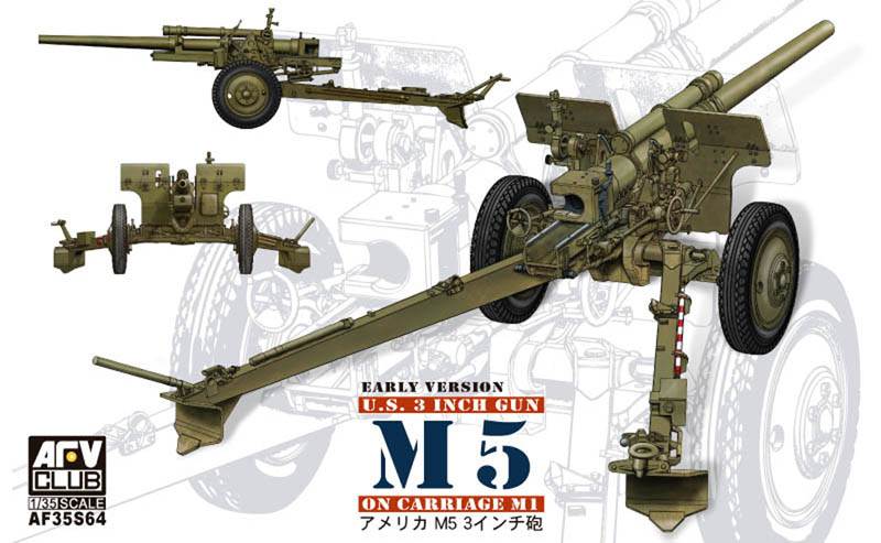 AFV Club 1/35 US M5 3 Inch Gun on M1 Carriage 35S64