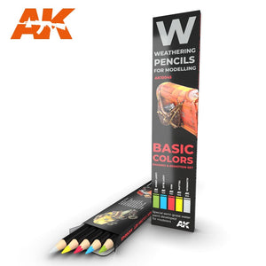AK Interactive AK10045 Weathering Pencils For Models Basic Colors