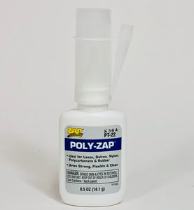Pacer PT22 Poly Zap Cyanoacrylate Super Glue 1/2 oz