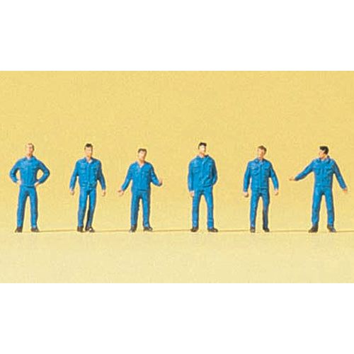 Preiser 1/200 Mechanics Figures Blue Overalls 80909B