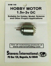 Load image into Gallery viewer, Stevens SVM-140 Hobby Motor 1.5v/3v DC 8100/1450 rpm