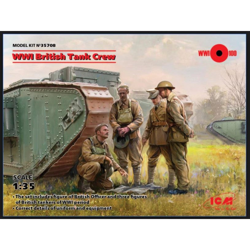ICM 1/35 British Tank Crew (WWI) 35708