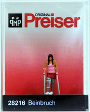 Load image into Gallery viewer, Preiser 1/87 HO Woman On Crutches Figure 28216