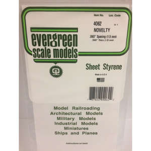 Evergreen 4062 Styrene Plastic Novelty Sheet 0.040" x 12" x 6" (1)