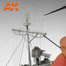 Load image into Gallery viewer, AK Interactive AK9134 Elastic Rigging  Mega-Thin for 1:700 or smaller - 20m / 66ft
