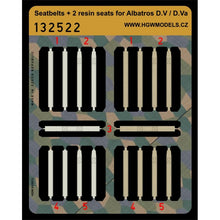 Load image into Gallery viewer, HGW 1/32 German Albatros D.V/D.Va Microtextile/Photoetch Seats and Belts 132522