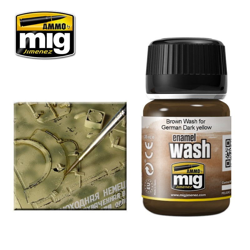 Ammo by Mig AMIG1000 Brown Wash For German Dark Yellow