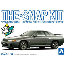 Load image into Gallery viewer, Aoshima Snap Kit #14-A 1/32 Nissan Skyline GT-R R32 Gun Gray Metallic 14-A 06353