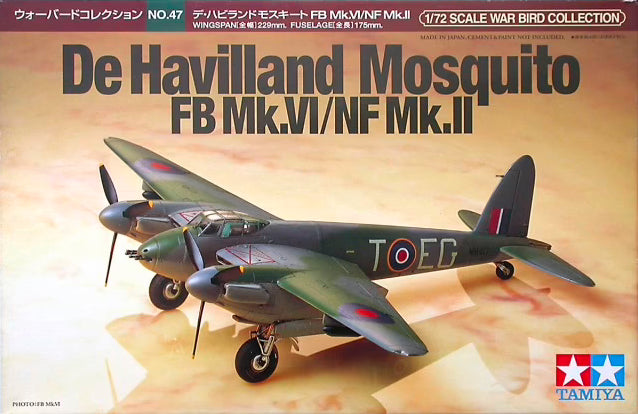 Tamiya 1/72 British De Havilland Mosquito FB Mk.VI/NF Mk.II 60747