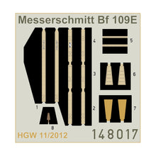 Load image into Gallery viewer, HGW 1/48 German BF-109E Microplastic Foil/Photoetch Seatbelts 148017