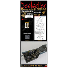 Load image into Gallery viewer, HGW 1/48 German BF-109G-6 Microplastic Foil/Photoetch Seatbelts 148551
