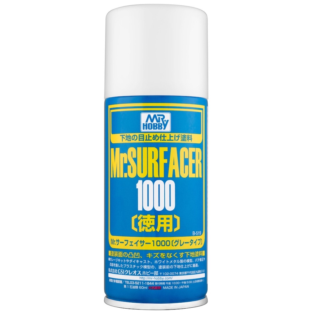 Mr. Hobby B519 Mr Hobby Mr Surfacer Grey 1000 Spray 170ml