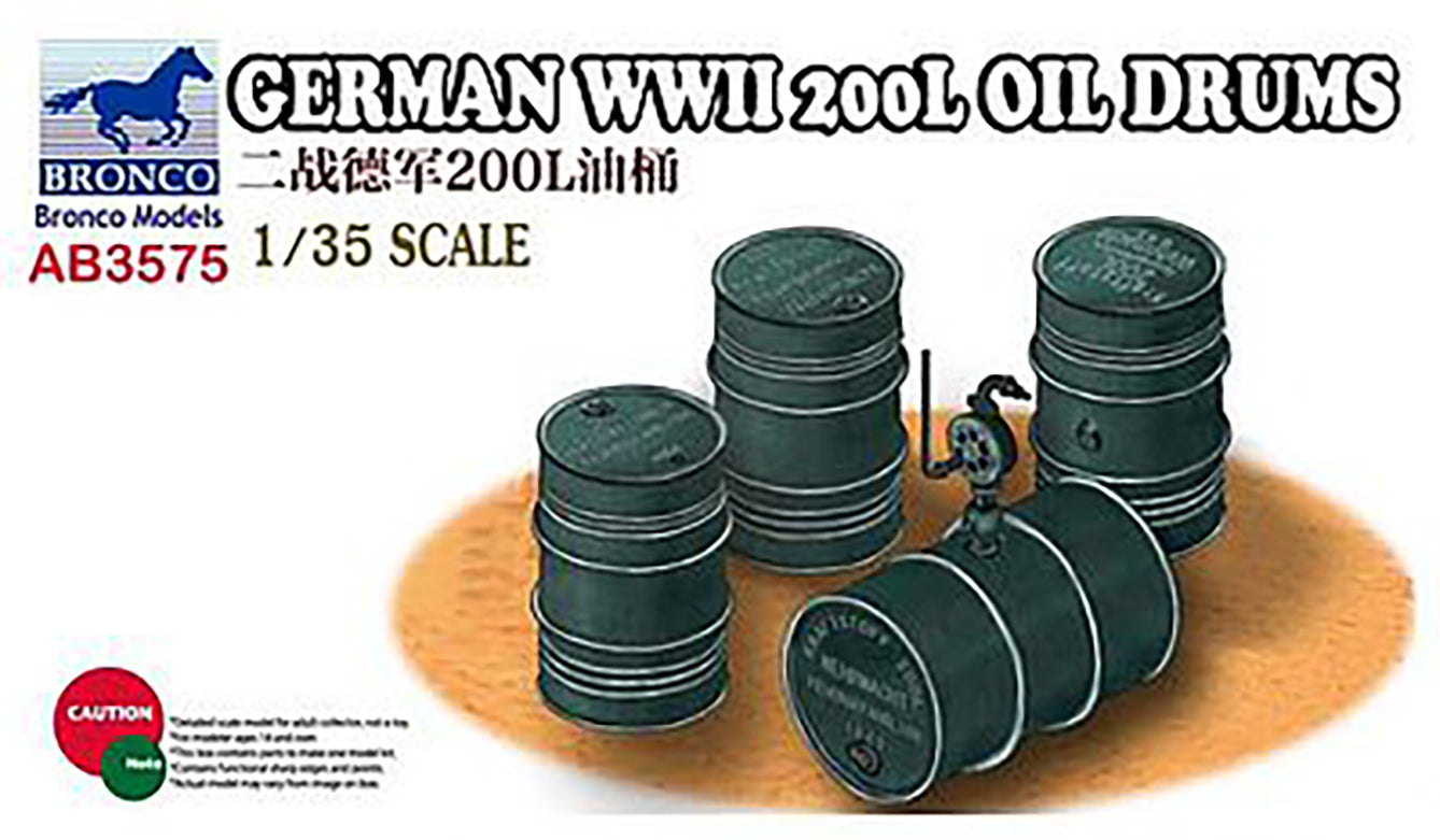 Bronco 1/35 German WWII 200L Oil Drums 3575