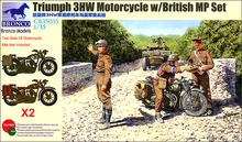 Load image into Gallery viewer, Bronco 1/35 British Triumph 3HW Motorcycles (2) w/ British MP Set CB35035 SALE