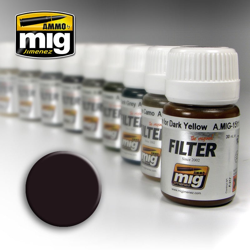 Ammo by Mig AMIG1506 Filter, Brown For Dark Green