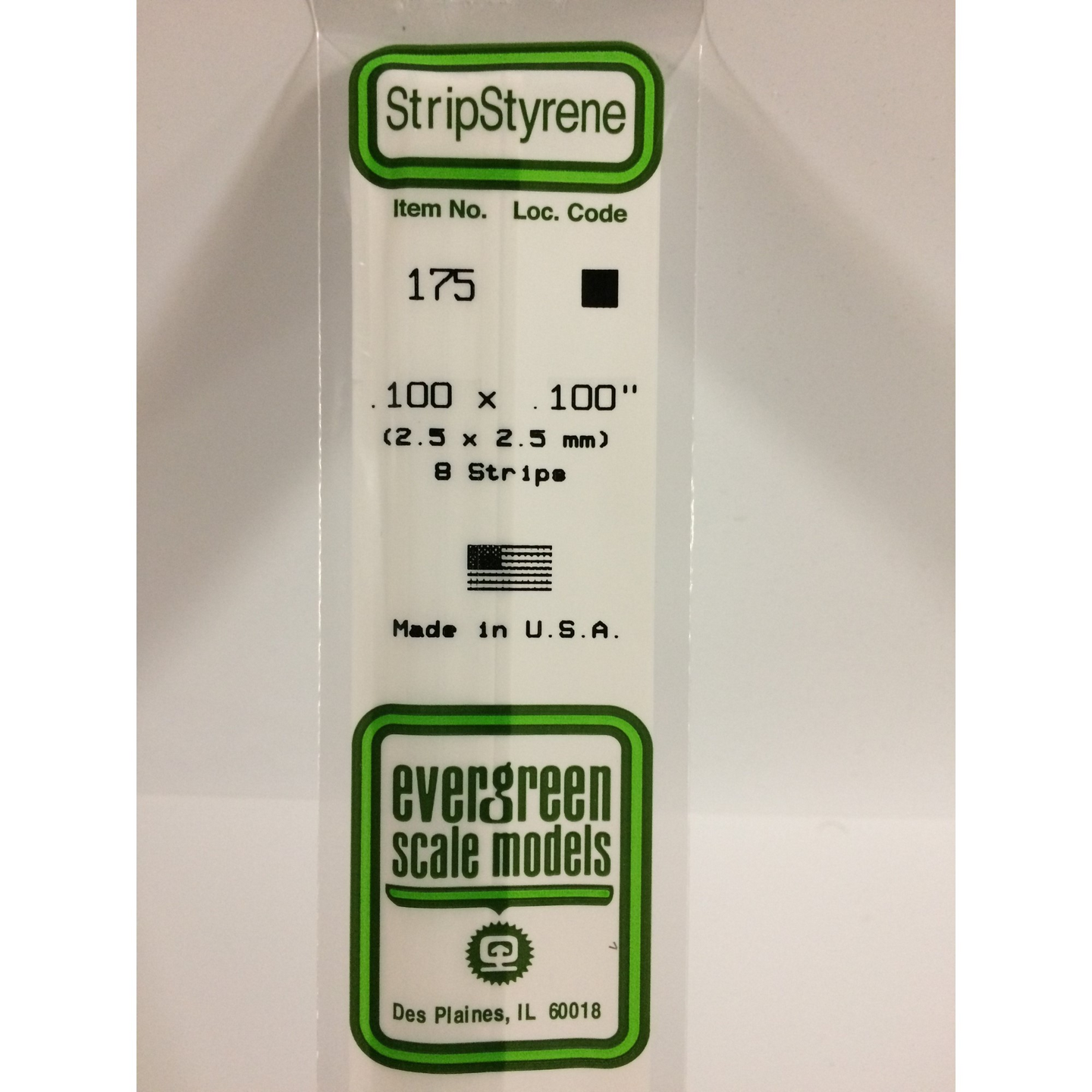 Evergreen 175 Styrene Plastic Strips 0.100