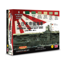 Load image into Gallery viewer, Lifecolor CS37 Acrylic Imperial Japan Navy WWII Set 2 Satin Colors Paint Set 22ml (6)