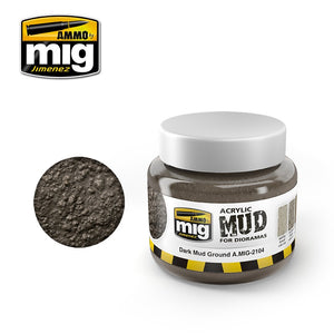 Ammo by Mig AMIG2104 Acrylic Mud for Dioramas Dark Mud Ground 250 ml.