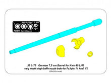 Load image into Gallery viewer, Aber 1/35 German 75mm Barrel Single Baffle Muzzle For Pz VI F2 35 L-75