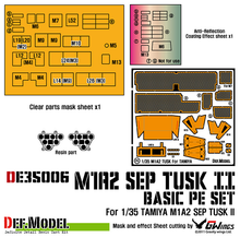 Load image into Gallery viewer, DefModel 1/35 US M1A2 TUSK Basic PE Set w/ Masks (Tamiya) DE35006