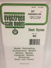 Load image into Gallery viewer, Evergreen 3047 Styrene Plastic O Passenger Car 2-1/4" Spacing (1)