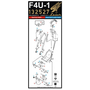 HGW 1/32 US F4U-1 Corsair Microplastic/Photoetch Seatbelts 132527
