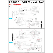 Load image into Gallery viewer, HGW 1/48 US F4U Corsair Stencils 248023