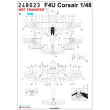 Load image into Gallery viewer, HGW 1/48 US F4U Corsair Stencils 248023