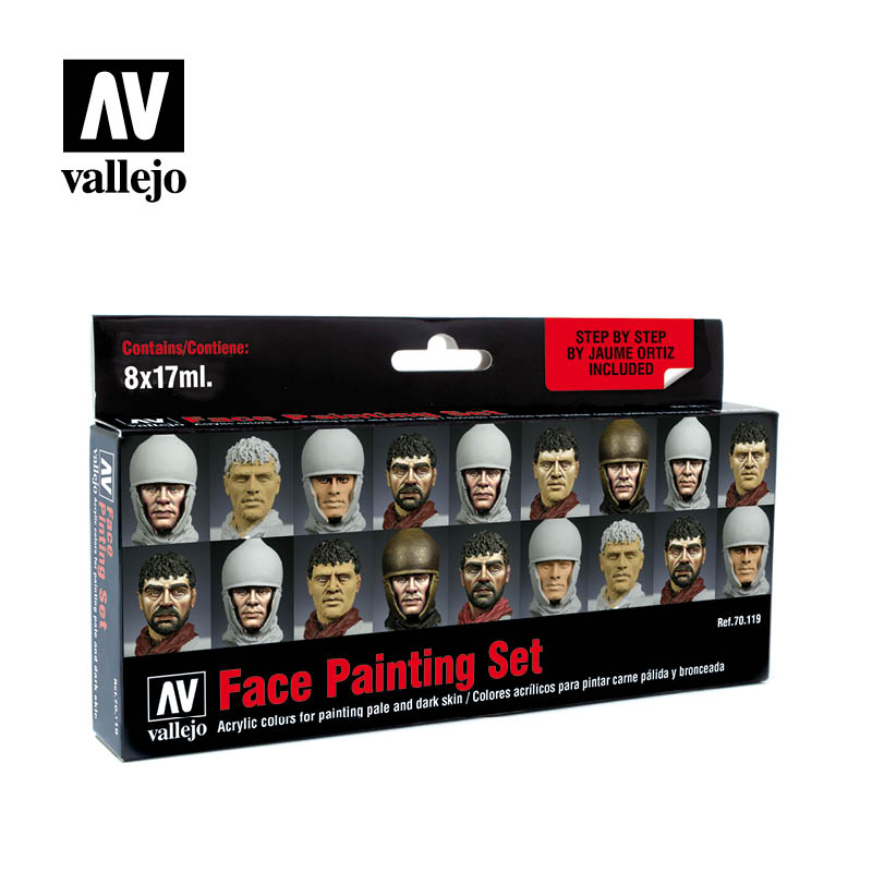 Vallejo 70.119 Face Painting Set 17ml (8 bottles)