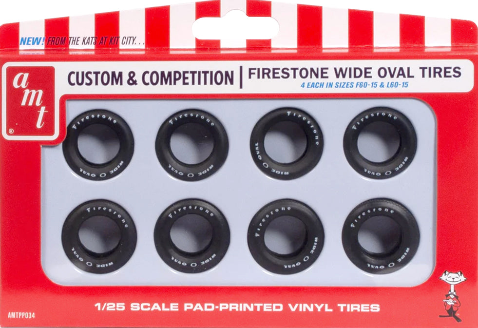 AMT 1/25 Firestone Wide Oval Tires Pack (8) PP034