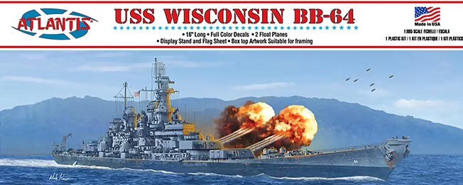 Atlantis 1/665 US Battleship Wisconsin BB-64 16 Inch M3006