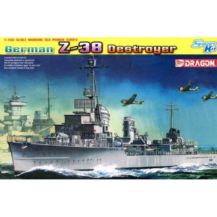Dragon 1/700 German Destroyer Z-38 7134 – Burbank's House of Hobbies