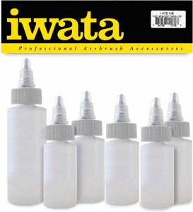 Iwata Hobby Bottles (6) with Screw Seal Caps 470HS