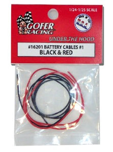 Gofer Racing 1/24 Battery Cable #1 Red & Black 16201