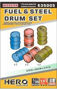 Hero Hobby Kits 1/35 US WWII and Modern Fuel and Steel Drum Set E35005