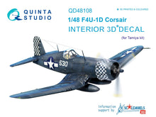 Load image into Gallery viewer, Quinta Studio 1/48 Interior 3D Decal US F4U-1D Corsair (Tamiya) QD48108