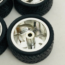 Load image into Gallery viewer, Pegasus 1/24 Rim &amp; Tire Set 1218 Chrome Cyclone Rims With Tires (4)