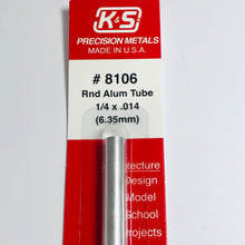 Load image into Gallery viewer, K&amp;S 8106 Aluminum Tube 1/4&quot; x 12&quot;