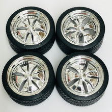 Load image into Gallery viewer, Pegasus 1/24 Rim &amp; Tire Set 2367 Alba's Spinners Chrome (4)