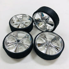 Load image into Gallery viewer, Hoppin Hydros 1/24 1/25 Monster 20 Fours Chrome BLVD Rims &amp; Tires 562