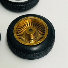 Load image into Gallery viewer, Pegasus 1/24 Rim &amp; Tire Set 1314 Gold DZ's Shallow Rim w/ Whitewalls (4)