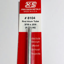 Load image into Gallery viewer, K&amp;S 8104 Aluminum Tube 3/16&quot; x 12&quot;