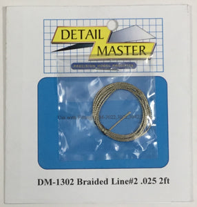 Detail Master 1/24 - 1/25 Braided Line #2 0.025" x 2ft  DM-1302